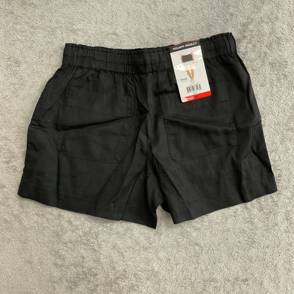 Hilary Radley Women's M Black Tencel Pull-On Shorts W/Side Pockets n1041 - Picture 5 of 10